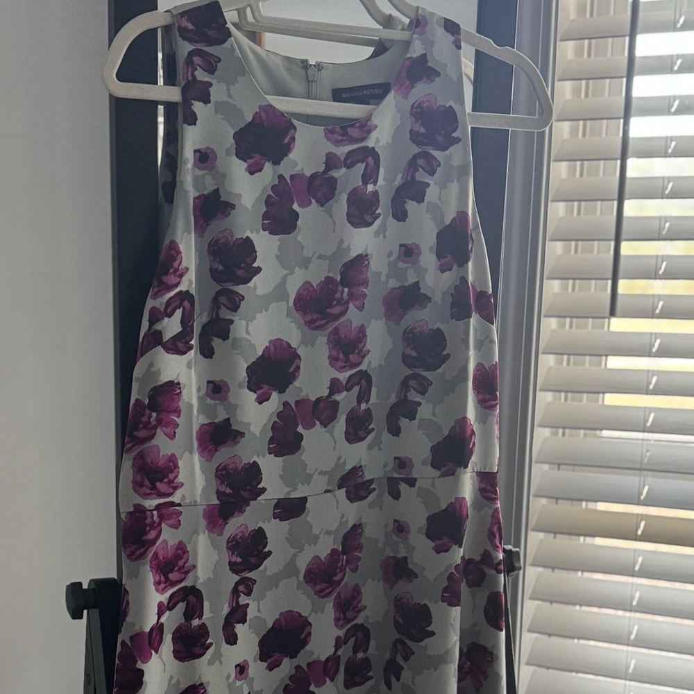 Banana Republic Purple and Gray Floral Dress